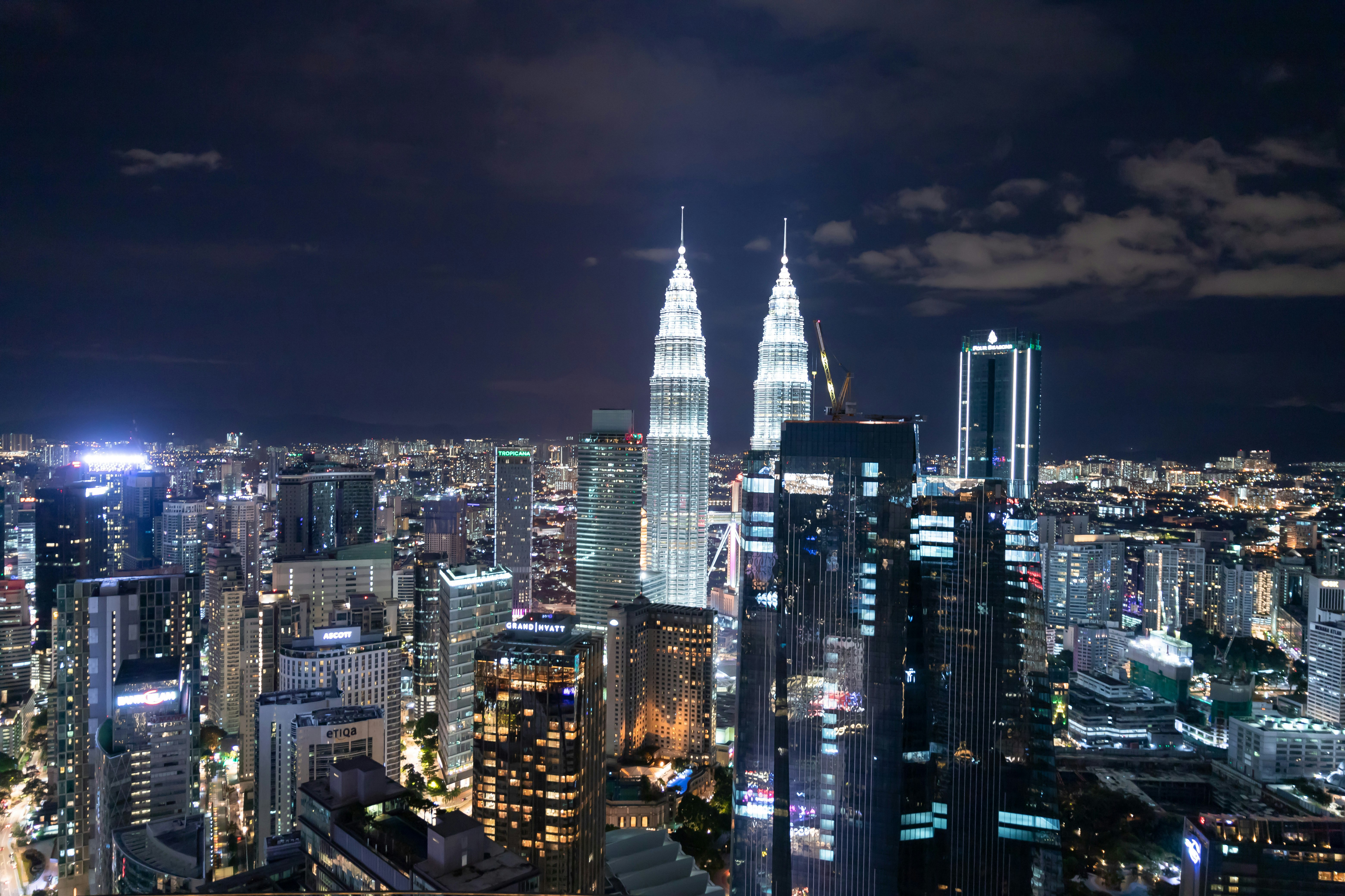 Petronas Tower at night time